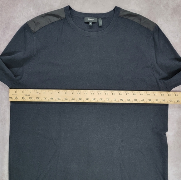 Theory Men's Black Wool Blend Crew Neck Pullover Sweater - Picture 10 of 11